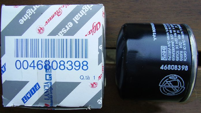 filtre a huile FIAT pour le moteur de la Barchetta